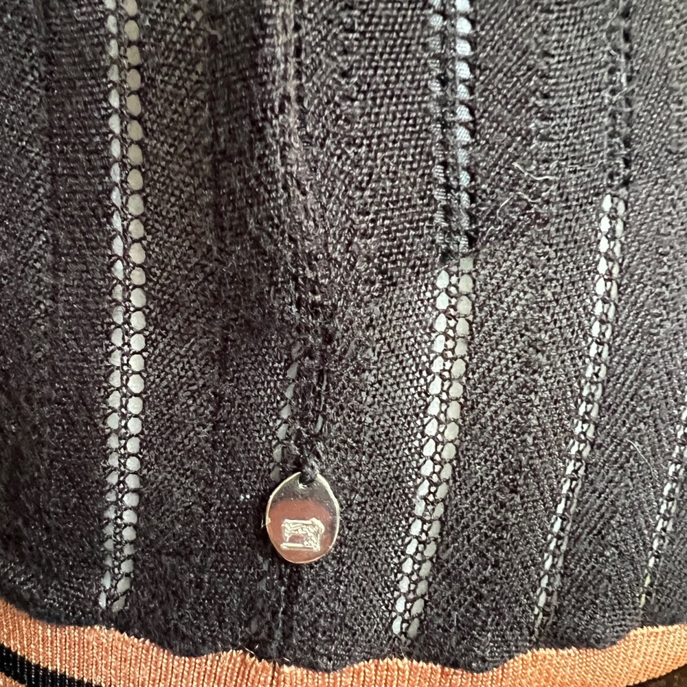 Scotch & Soda palm love black and orange knitted polo shirt. - Picture 4 of 7